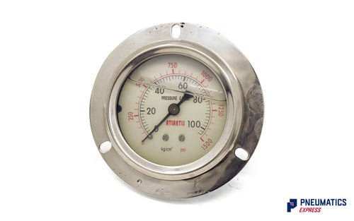 Watson Stainless Steel 100 Bar Flange Pressure Gauge (Back Entry) 1/4