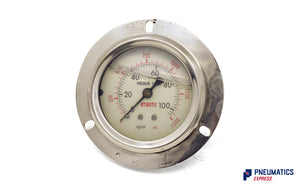 Watson Stainless Steel 100 Bar Flange Pressure Gauge (Back Entry) 1/4"