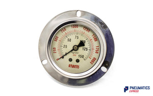 Watson Stainless Steel 150 Bar Flange Pressure Gauge (Back Entry) 1/4" BSP