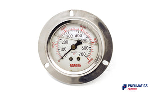 Watson Stainless Steel 700 Bar Flange Pressure Gauge (Back Entry) 1/4" BSP