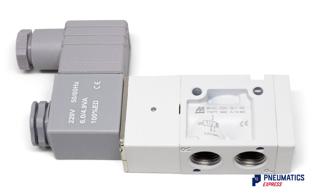 Mindman MVSC-220-3E1-NC AC220V Solenoid Valve 3/2 1/4